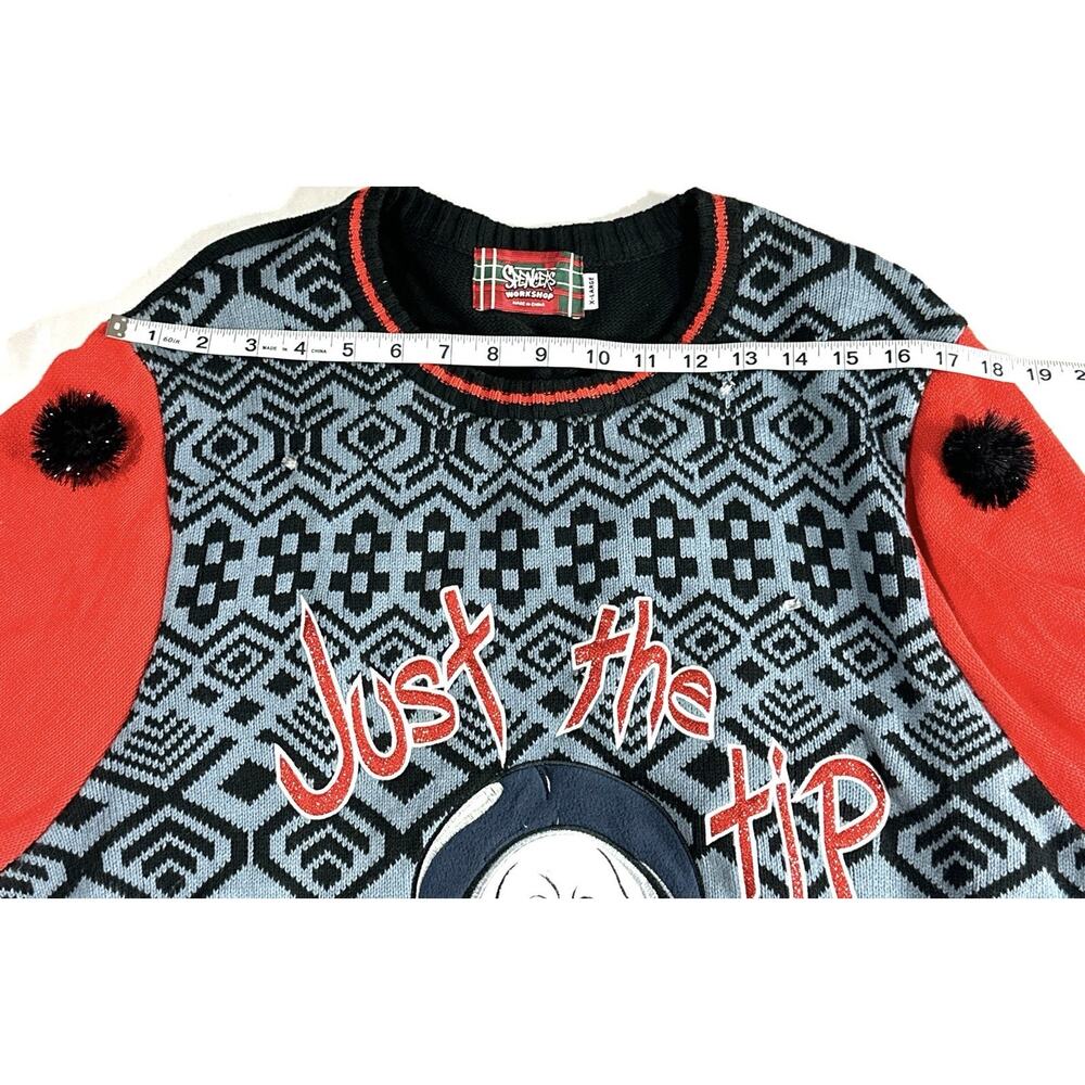 Spencer’s Ghost Face Just the Tip Light Up Sweater XL Scream Horror Christmas - Picture 8 of 13